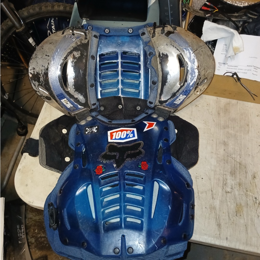 Fox Blue and Silver Chest Protector